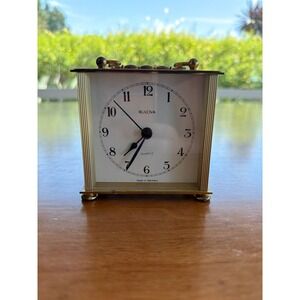 Vintage Bulova Brass Quartz Carriage Clock - Made in Germany